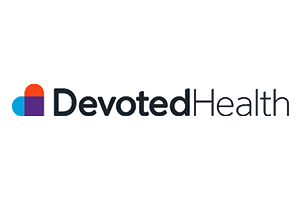 Devoted Health logo with heart icon accepted for confidential STD testing