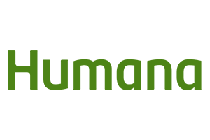 Humana logo in green text on a light gray background accepted by Same Day STD Testing Clinic in Houston